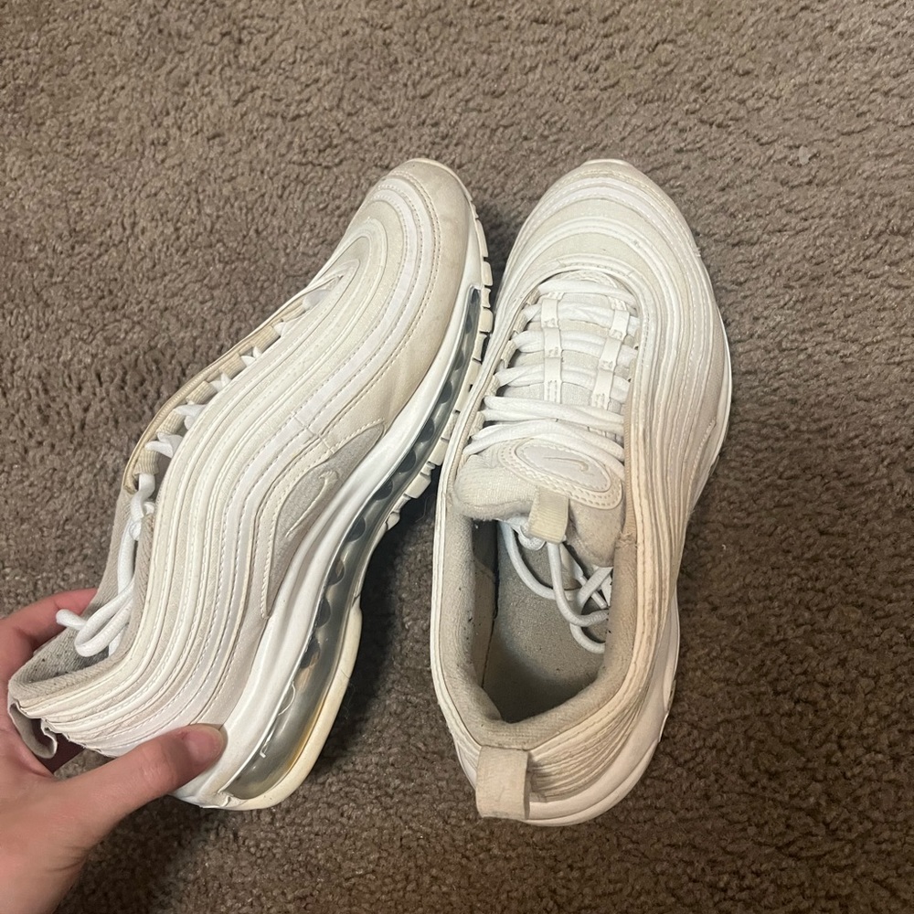 Nike AirMax 97s. White, size 6Y , women’s 7 1/2. New laces